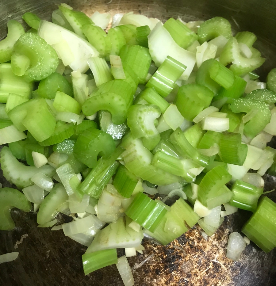 Onions, celery and garlic